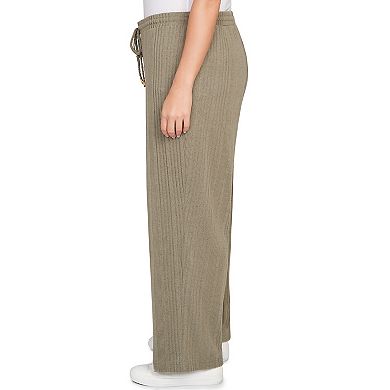 Hearts of Palm Plus Size Neutral Ground Solid Texture Hatchi Pant