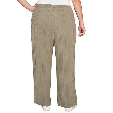 Hearts of Palm Plus Size Neutral Ground Solid Texture Hatchi Pant