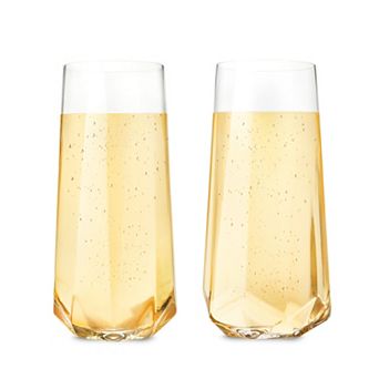 Seneca Crystal Faceted Stemless Flute Glasses Viski®