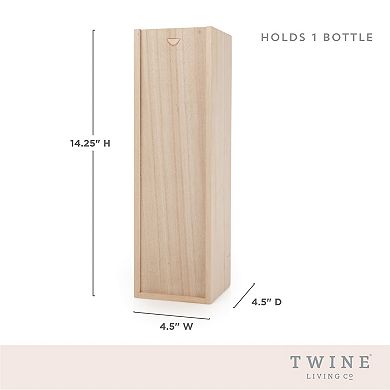1-Bottle Wooden Wine Box by Twine®