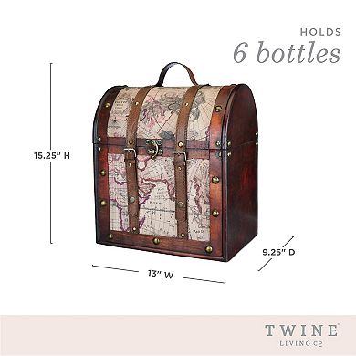 6 Bottle Old World Wooden Wine Box by Twine®