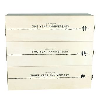 Newlywed's Anniversary Wooden Wine Box by Twine®