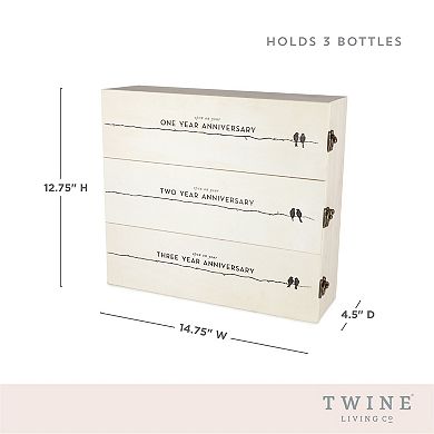 Newlywed's Anniversary Wooden Wine Box by Twine®
