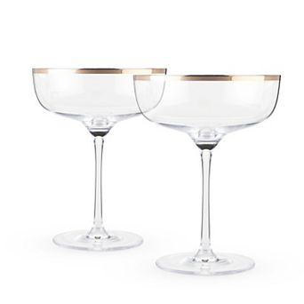 Copper Rim Crystal Coupe Set by Twine®
