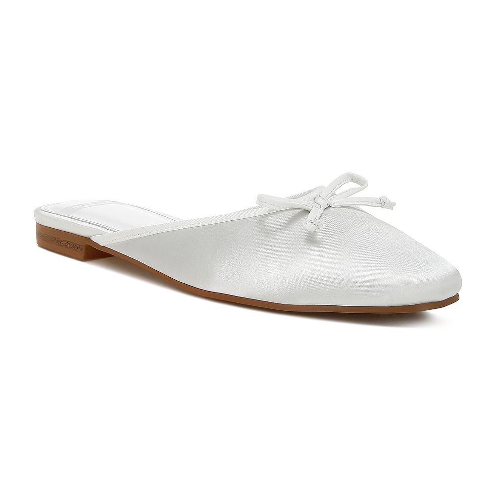 Rag & Co Taylena Women's Satin Bow Detail Mule Shoes