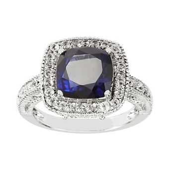 SIRI USA by TJM Sterling Silver Lab-Created Corundum & Cubic Zirconia Ring