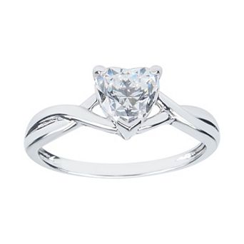 SIRI USA by TJM Sterling Silver Heart Lab-Created Cubic Zirconia Ring