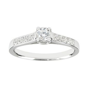 SIRI USA by TJM Sterling Silver Cubic Zirconia Round Engagement Ring