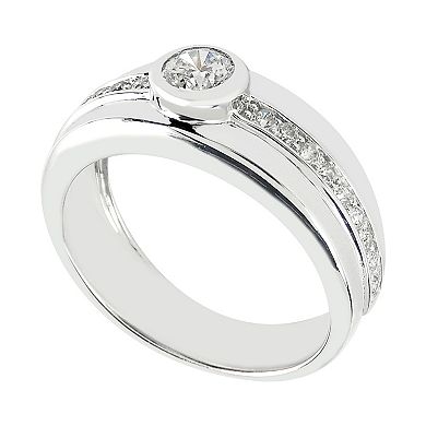 SIRI USA by TJM Sterling Silver Cubic Zirconia Round Bezel Set Ring