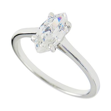 SIRI USA by TJM Sterling Silver Cubic Zirconia & Marquise Solitaire Ring