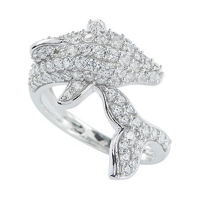 SIRI USA by TJM Sterling Silver Cubic Zirconia Dolphin Ring