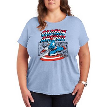 Plus Size Marvel Captain America Comic Panel Graphic Tee