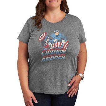 Plus Size Marvel Captain America Retro Graphic Tee