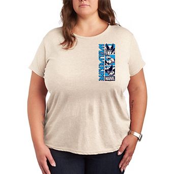 Plus Size Marvel Wolverine Stacked Grid Graphic Tee