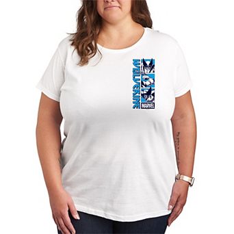 Plus Size Marvel Wolverine Stacked Grid Graphic Tee