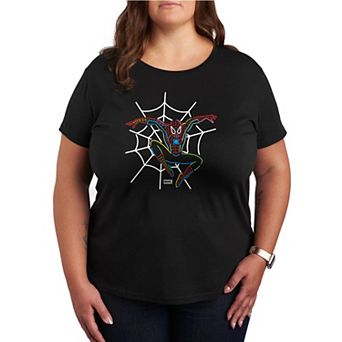Plus Size Marvel Spider-Man Neon Graphic Tee
