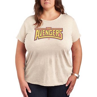 Plus Size Marvel The Avengers Retro Logo Graphic Tee