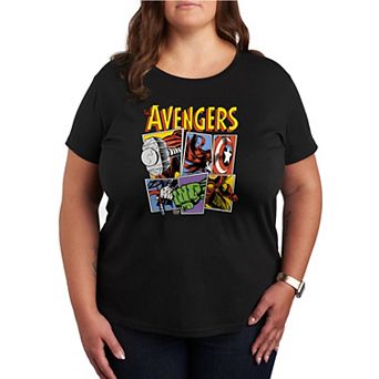 Plus Size Marvel The Avengers Grid Retro Graphic Tee