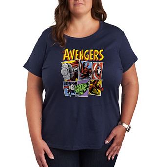 Plus Size Marvel The Avengers Grid Retro Graphic Tee