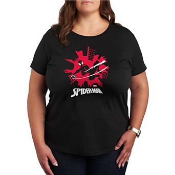 Plus Size Marvel Spider-Man Miles Morales Skyline Graphic Tee