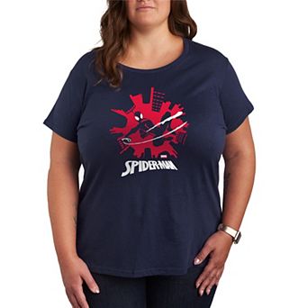 Plus Size Marvel Spider-Man Miles Morales Skyline Graphic Tee