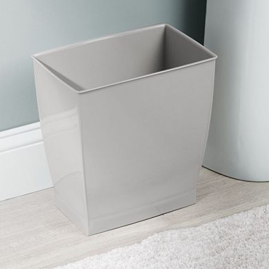 mDesign Small Rectangular Bathroom Trash Cans - Set of 4 - Gray