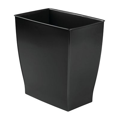 mDesign Small Rectangular Bathroom Trash Cans - Set of 2 - Black