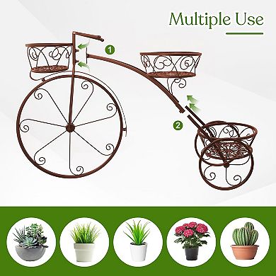 Sorbus Tricycle Plant Stand - Flower Pot Cart Holder - Ideal for Home, Garden, Patio