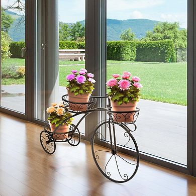 Sorbus Tricycle Plant Stand - Flower Pot Cart Holder - Ideal for Home, Garden, Patio