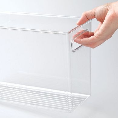 mDesign Storage Bin with Handles for Kitchen, Bathroom, or Home Office, Set of 8, Clear