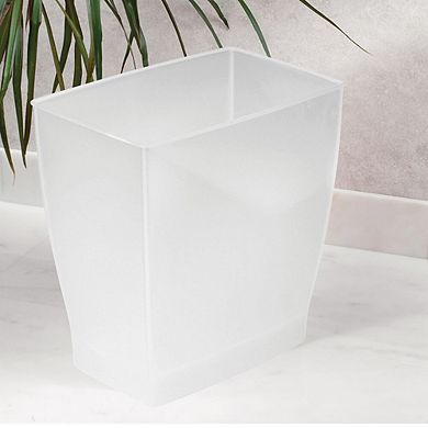 mDesign Small Rectangular Bathroom Trash Cans - Set of 4 - Frost