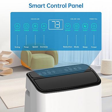 14000 BTU Portable AC, Cools 750 sq ft, Cool/Dry/Fresh Modes, Quiet, Remote Control
