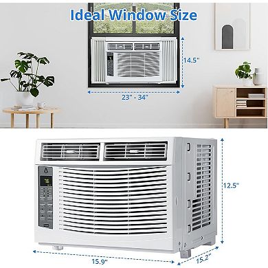 6000 BTU Window AC with Remote, App Control, Low Noise, Easy Install for 250 sq ft