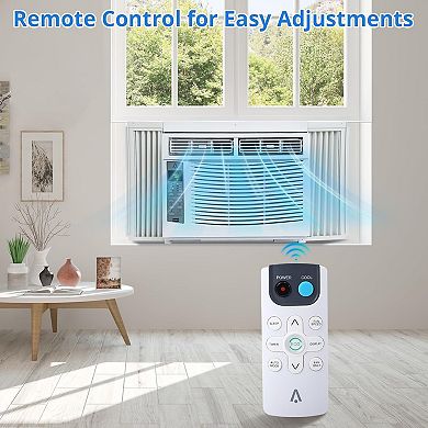 6000 BTU Window AC with Remote, App Control, Low Noise, Easy Install for 250 sq ft
