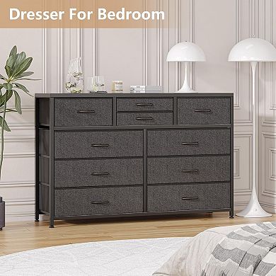 Dresser TV Stand for 43/50/55 Inch TV，Console with 10 Drawers & Storage Organizers