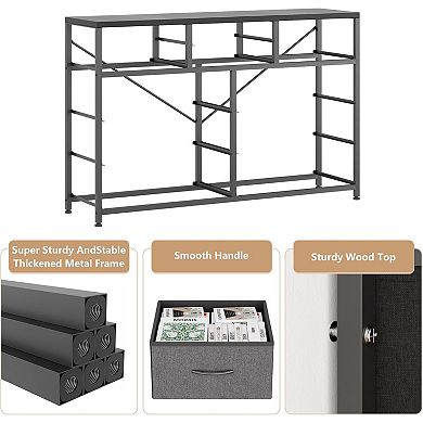 Dresser TV Stand for 43/50/55 Inch TV，Console with 10 Drawers & Storage Organizers