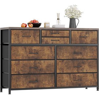 Dresser TV Stand for 43/50/55 Inch TV，Console with 10 Drawers & Storage Organizers