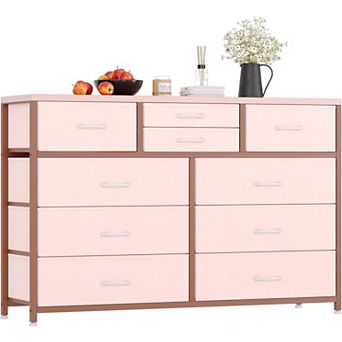 Dresser TV Stand for 43/50/55 Inch TV，Console with 10 Drawers & Storage Organizers