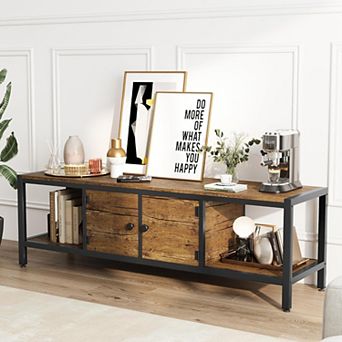 58 Inch TV Stand with Storage for TVs up to 75 Inch, Wooden, Brown