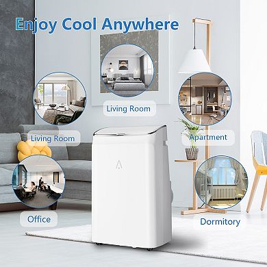 14000 BTU Portable AC, 3-in-1 cooling, fan, dehumidifier, remote, sleep mode, 3 speeds