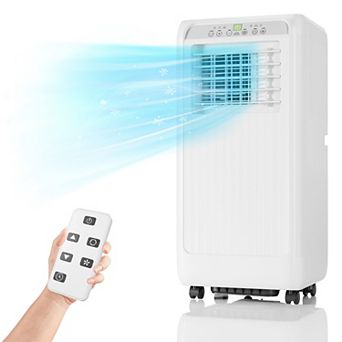 8000 BTU Portable AC, 3-in-1, ultra-quiet 50dB, remote, window kit, white, 24H timer.