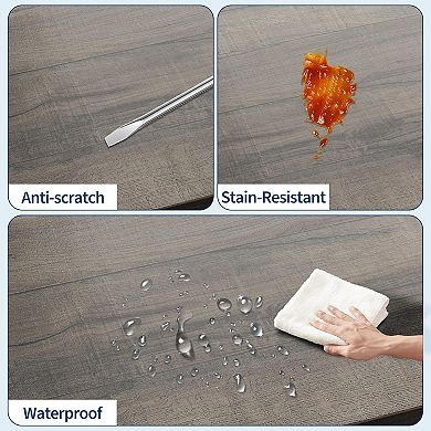 55 Inch Modern Farmhouse TV Stand with 2 Drawers, Adjustable Shelves & U-Shaped Metal Legs, Gray