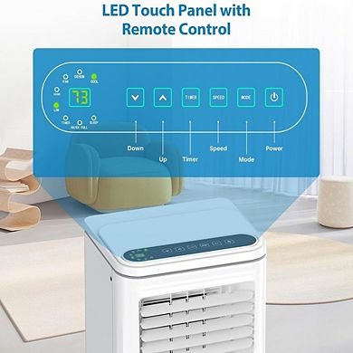 8000 BTU Energy Efficient Portable AC with window kit, remote, 24H timer, portable vent.