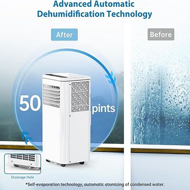 8000 BTU Energy Efficient Portable AC with window kit, remote, 24H timer, portable vent.