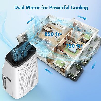 15000 BTU Portable 3-in-1 AC with Dehumidifier, Fan, Sleep Mode, Remote, Timer, 3 Speeds