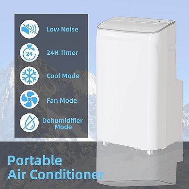 12000 BTU Smart Portable Air Conditioner, Quiet Stand-Alone Unit, Remote Control
