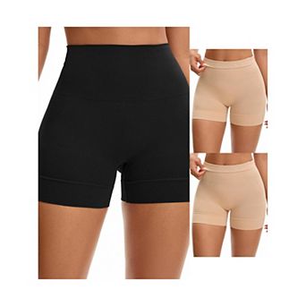 3 Packs Women's High Waisted Boyshorts Underwear Stretch Seamless Control Panties for Under Dresses