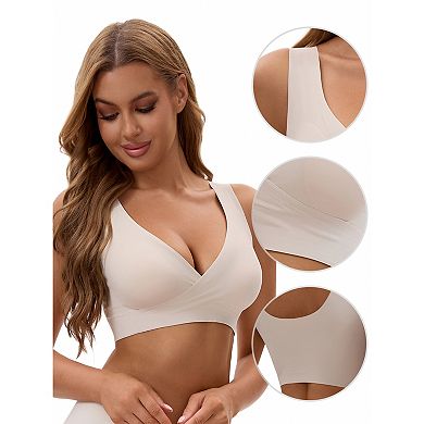 3 Packs Women's Nursing Bras Crossover Push Up Wirefree Sleep Breastfeeding Maternity Bralettes