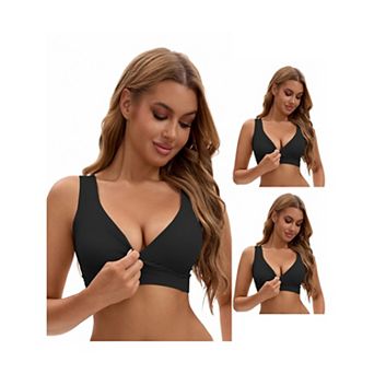 3 Packs Women's Nursing Bras Crossover Push Up Wirefree Sleep Breastfeeding Maternity Bralettes