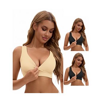 3 Packs Women's Nursing Bras Crossover Push Up Wirefree Sleep Breastfeeding Maternity Bralettes